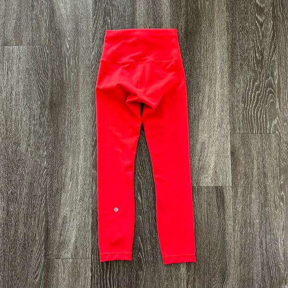 EUC Lululemon Wunder Train High-Rise Crop 23” Leggings Hot Heat Red Size 2 Train - Picture 15 of 15